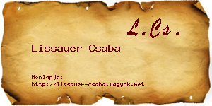 Lissauer Csaba névjegykártya